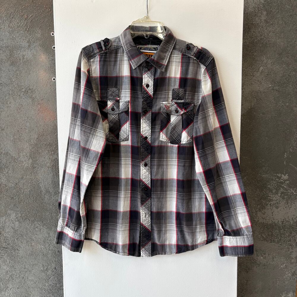 Company81 Vintage Grey Plaid Flannel